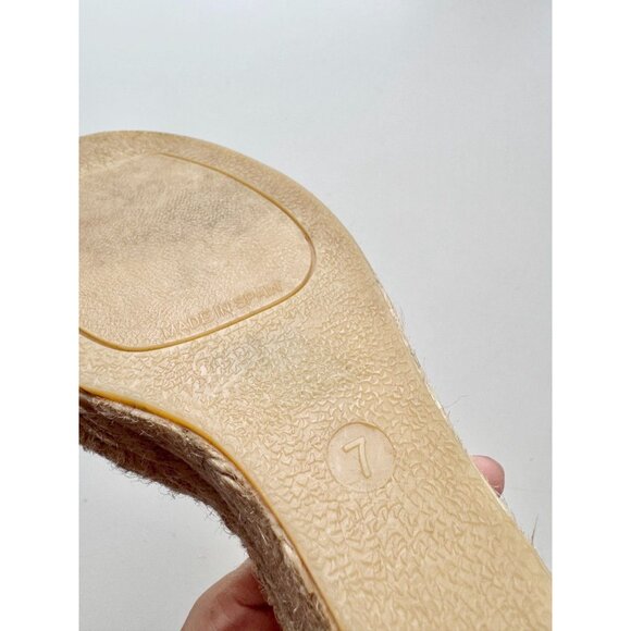 J CREW Corsica Gold Leather Platform Espadrille Wedge Sandals, Size 7 - Picture 15 of 16